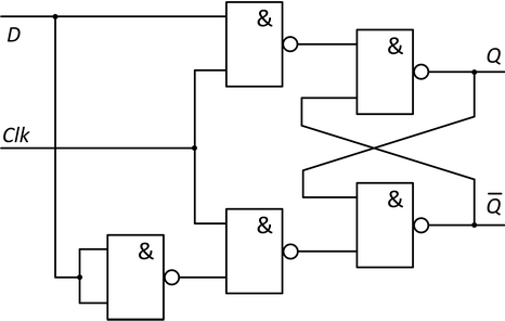 19. Schéma zapojení klopného obvodu D.
